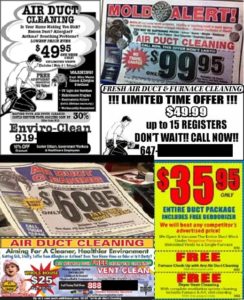 Examples Of Air Duct Cleaning Scam Ads