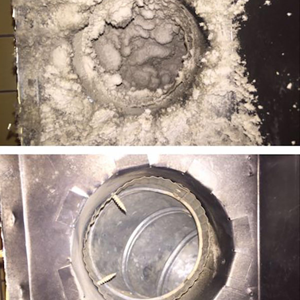 Dryer Duct Cleaning Before and After